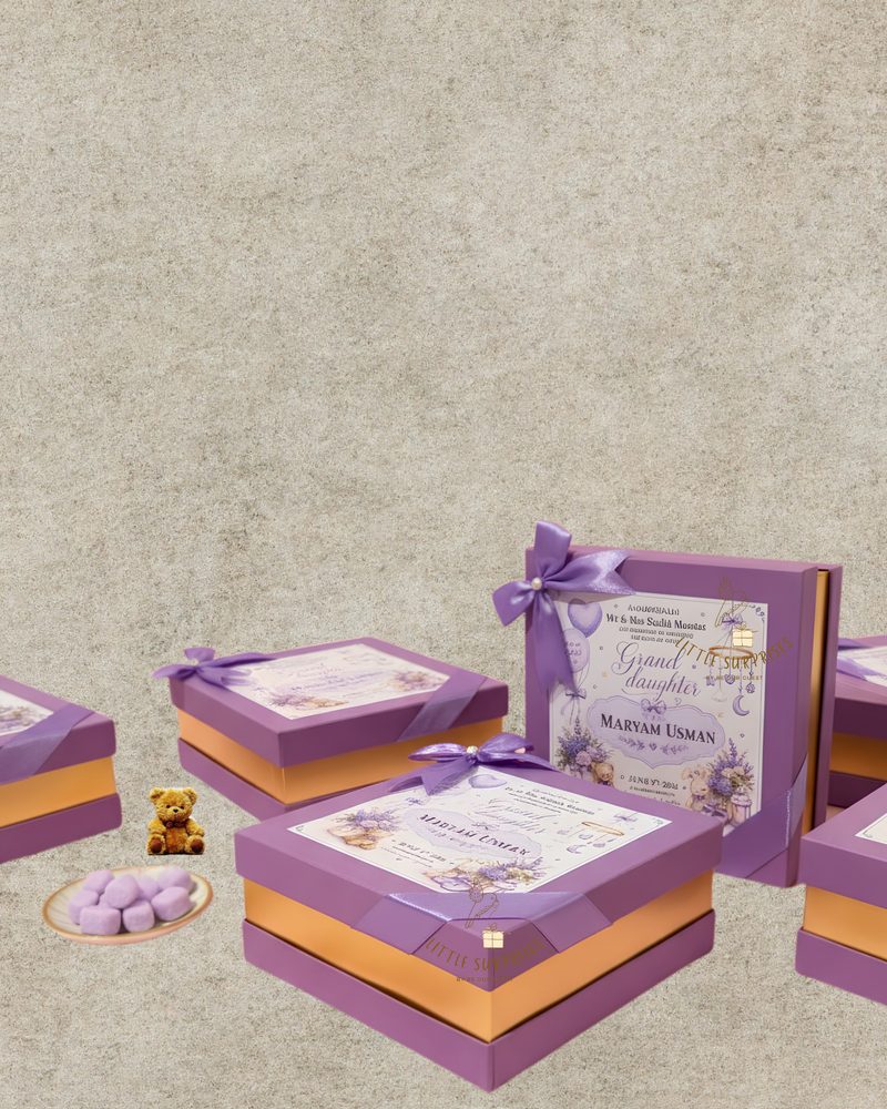 Purple & Gold Bow Box by Little Surprises